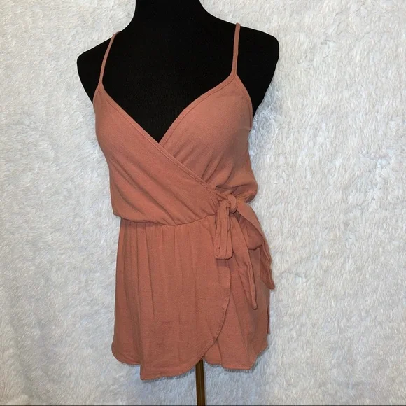 SOLD See You Monday Women’s Wrap Spaghetti Strap Romper - Picture 2 of 9